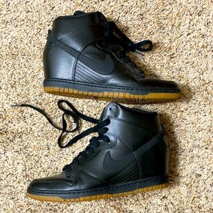 Black nike dunk sky high hidden wedge sz 10